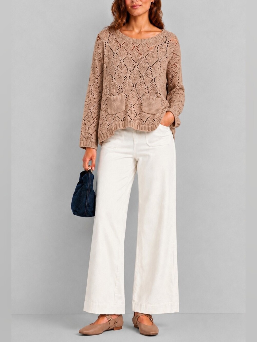 89th & Madison Camel Chunky Knit Sweater XL